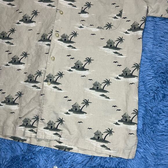 Bugle Boy Button Up Collard Shirt Size Medium Mens Retro Hawaiian Summer Y2K - Picture 4 of 9